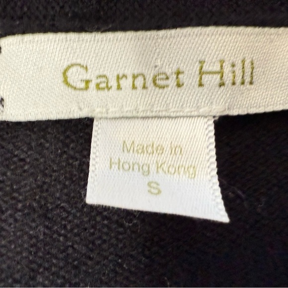 Garnet Hill Womens Black Silk Cashmere Cardigan Sweater Tie Neck Small 1469 - Picture 2 of 3